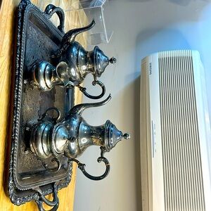WILCOX INTERNATIONAL SILVER O COPPER GALLERY BUFFET SERVING TRAYS  4207